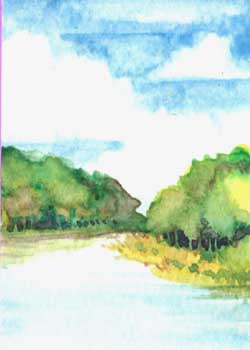 "River IlI" by Helen Klebesadel, Madison WI - Watercolor - SOLD